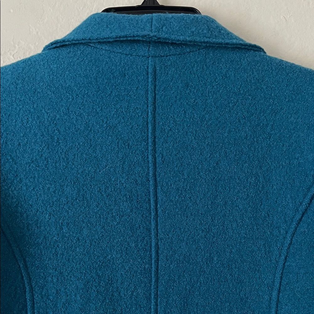 NWT Soft Surroundings Plaza Boiled Wool Coat Jacket Teal In Size S - Picture 8 of 16